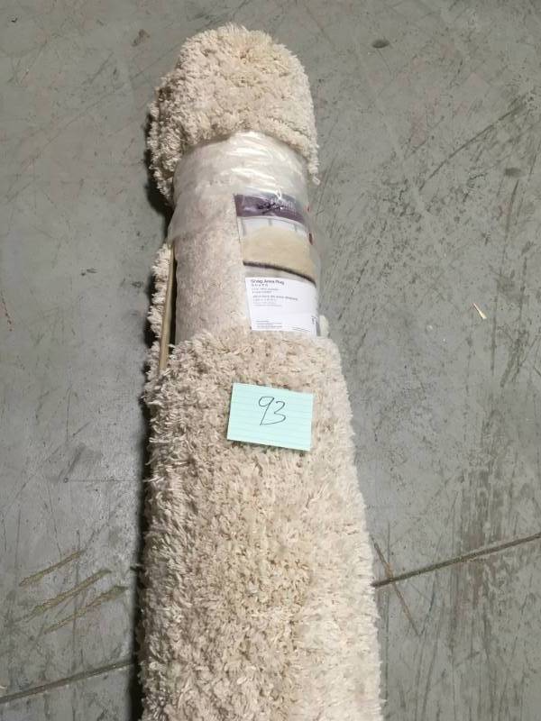 lot 93 image: Shag Cream 5 ft. x 7 ft. Area Rug not used