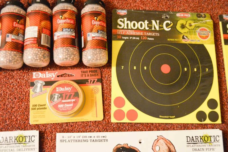 lot 15 image: 25,000 Copperhead BBs, approximately 90 shooting targets, 75 CO2 cartridges LOT