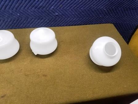 lot 85 image: White Glass Globes