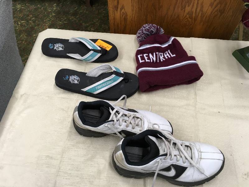 UND Flip Flops, Grand Forks Central Beanie, & Golf Shoes