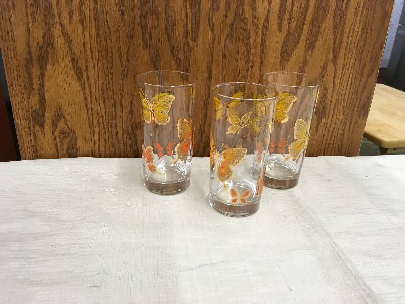 Three Butterfly Designed Glasses