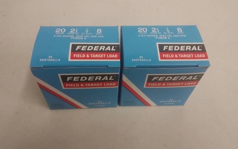 2-Boxes Of 25 Each 20 Gauge Shotgun Field & Target Load Shells As Shown
