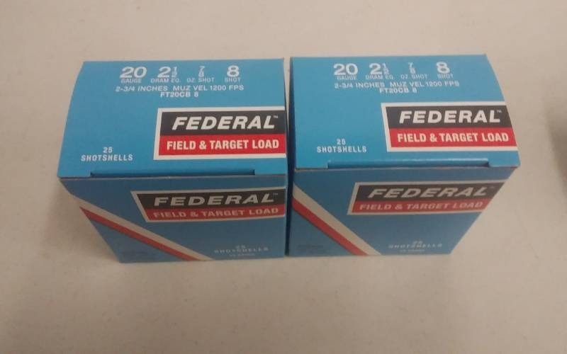 2-Boxes Of 25 Each 20 Gauge Shotgun Field & Target Load Shells As Shown