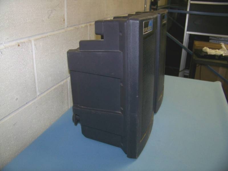 lot 52 image: (2) Anchor, Explorer, PA Speakers  Portable, Amplified Speakers with Wireless Microphone Receiver and Antenna