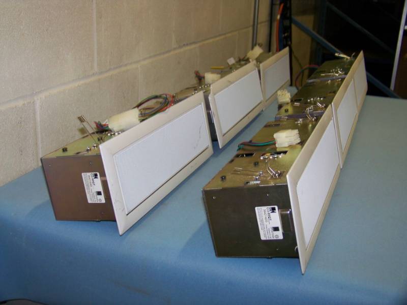 lot 67 image: (6) KEF, Motorized Drop Down, In-Ceiling Speaker Bars