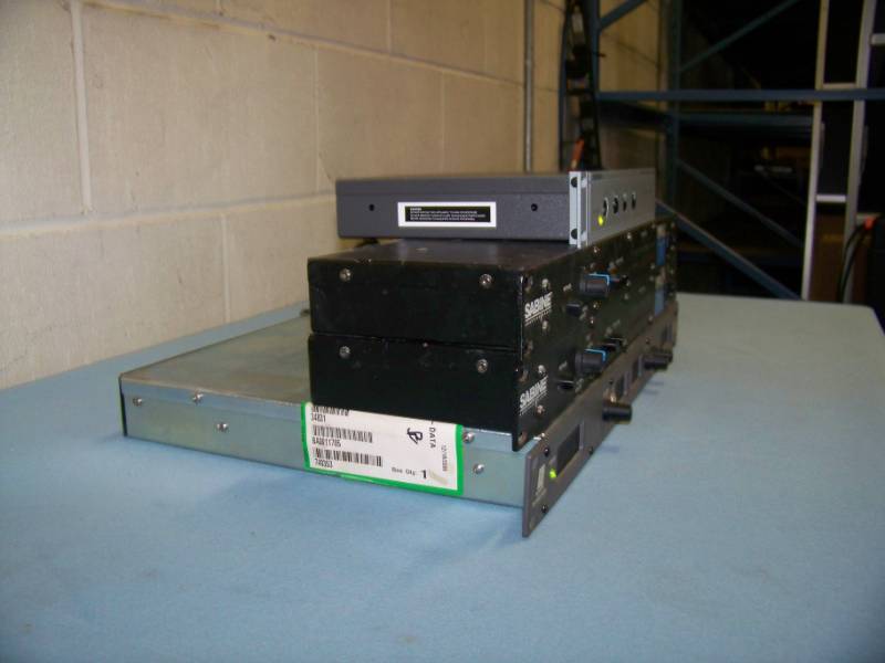lot 63 image: (2) Sabine, Feedback Exterminators, (1) APHEX, Distribution Amplifier  Amp and (1) Wohler, Analog Audio Monitor