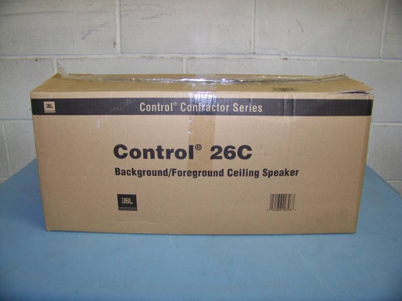 lot 82 image: (2) JBL, Control 26C, In-Ceiling Speakers  Loudspeakers with Speaker Grilles and Ceiling Tile Brackets - NEW in Original, Open Box