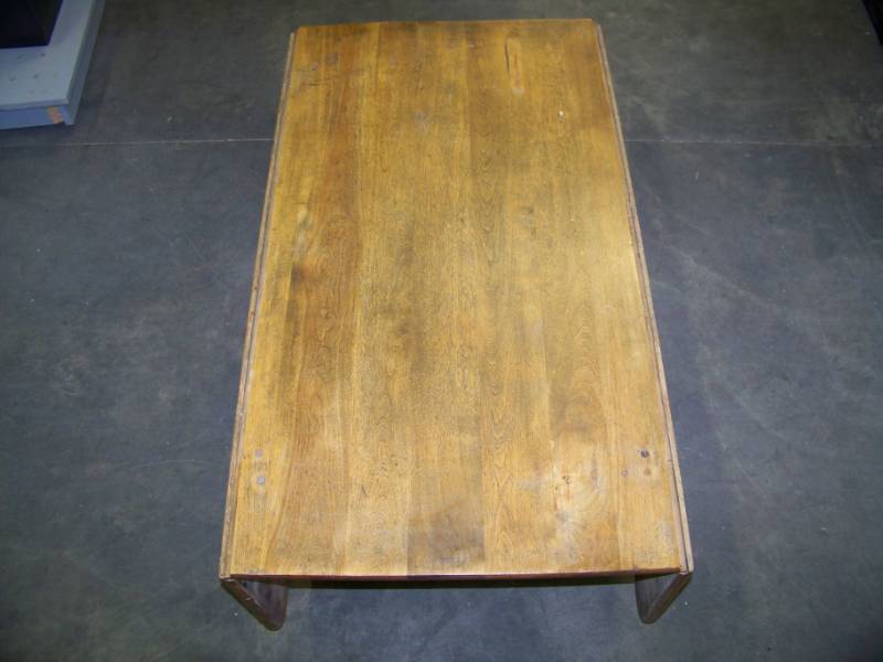 lot 92 image: Solid Wood Coffee Table with Extension Arms