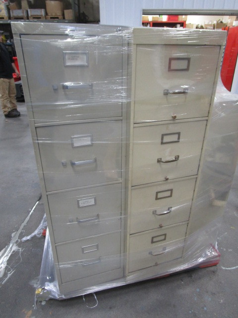 lot 70 image: (3) File Cabinets & Bookshelf