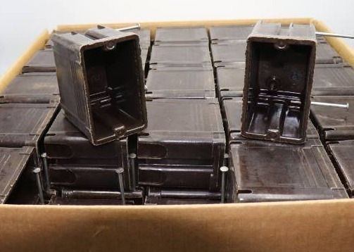 lot 22 image: 2 Cases Carlon 2000 1gang Nail-in Boxes