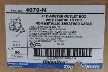 lot 23 image: Partial Case Carlon 4070-N Nail-in Ceiling Boxes