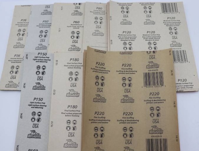 lot 56 image: Lot of Gator Sandpaper 50 sheets