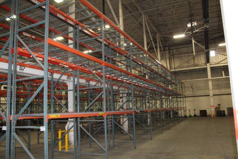 lot 17 image: Tear Drop Style Pallet Racking Includes Uprights, Beams, Wire Grating