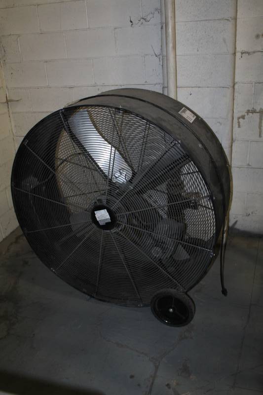 lot 11 image: TPI Corporation 48-inch Industrial Belt-Drive Portable Drum Floor Fan