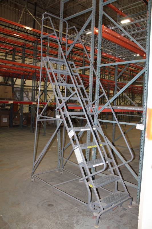 lot 55 image: TriArc 10-Step Steel Warehouse Ladder