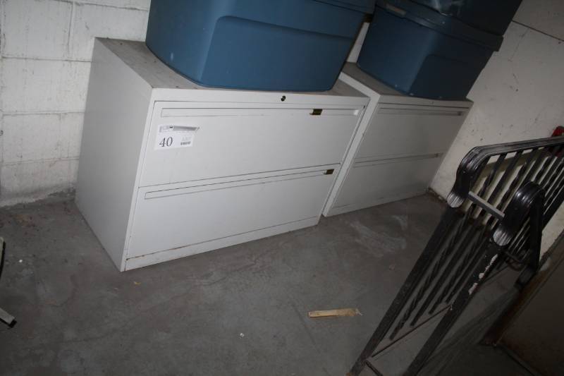 lot 40 image: 2-Locking Drawer Metal Lateral File Cabinets