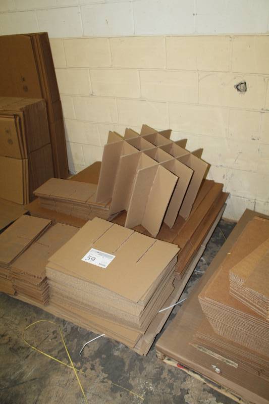 lot 59 image: Uline Carboard Box Flats, Glassware Dividers