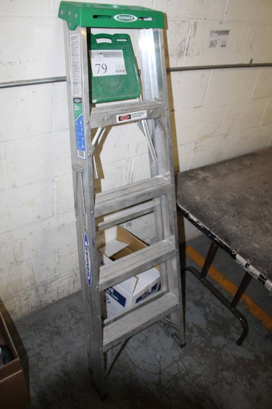 lot 79 image: Werner 5ft. Aluminum Step Ladder