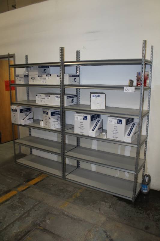 lot 68 image: 6-Tier Metal Shelving Units with Plastic Shelves