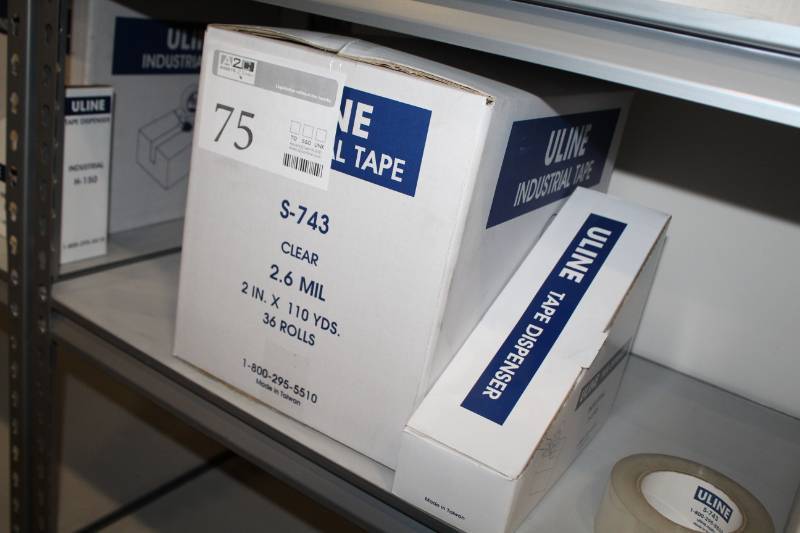 lot 75 image: Uline Industrial Tape Dispenser, Industrial Tape