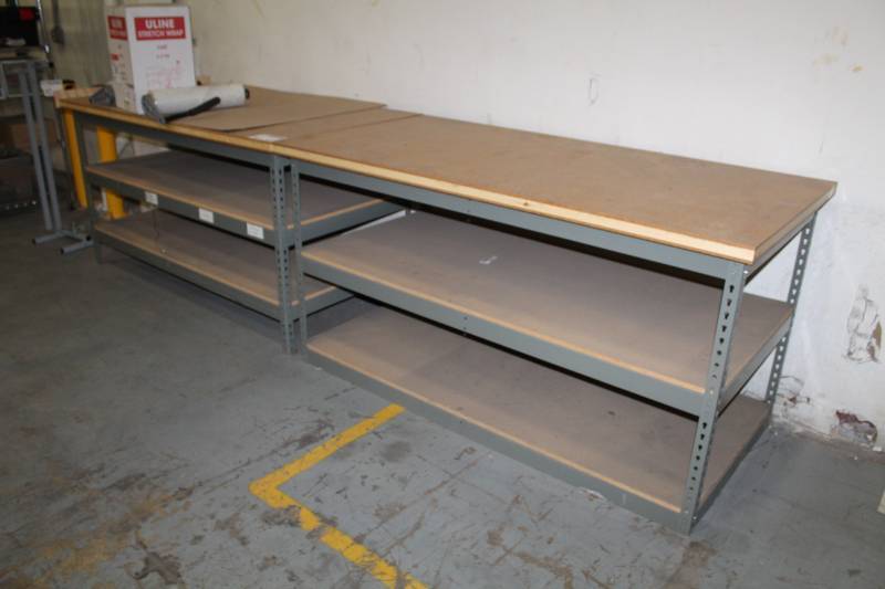 lot 83 image: Metal Frame Tables with Wood Tops