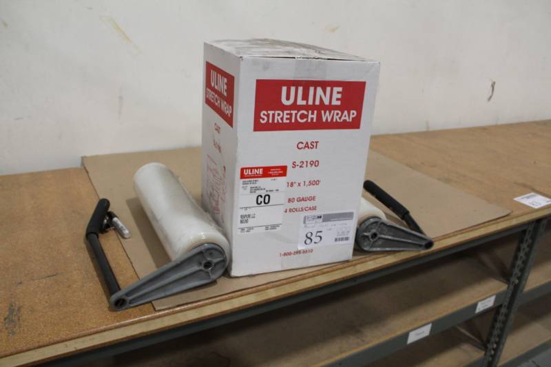 lot 85 image: Uline Manual Stretch Wrap Machine, Roll of Stretch Wrap