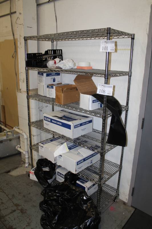 lot 101 image: Metro Style NSF 5-Shelf Rolling Shelving Rack