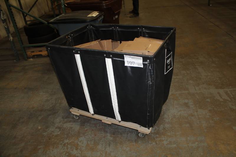 lot 107 image: Uline 16-Bushel Rolling Basket