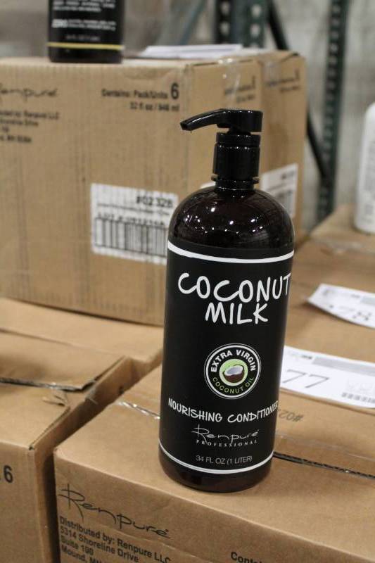 lot 278 image: Box of Renpure Professional Coconut Milk Extra Virgin Nourishing Conditioner