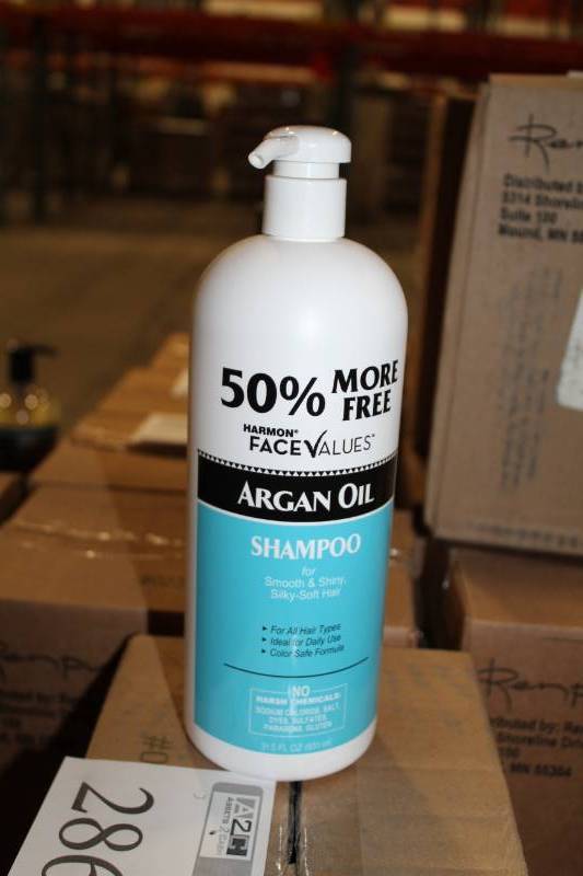 lot 286 image: Boxes of Harmon Face Values Argan Oil Shampoo