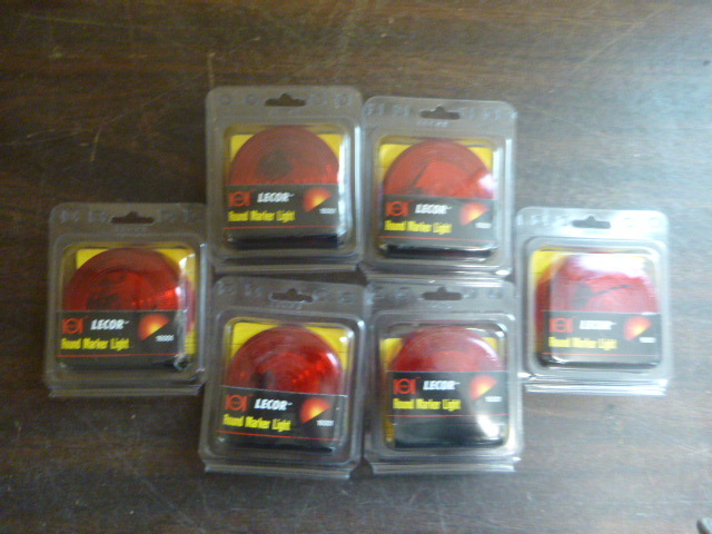 6 NEW Lecor Red Round Marker Lights