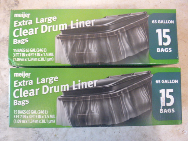 2 Boxes of Meijer Extra Large Clear Drum Liners
