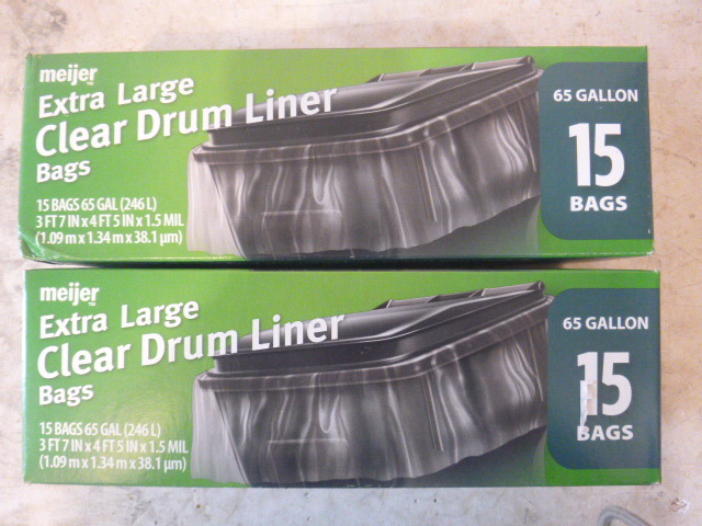 2 Boxes of Meijer Extra Large Clear Drum Liners