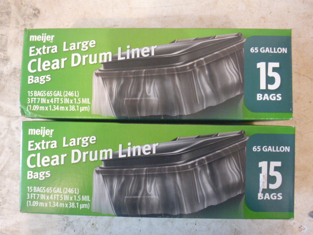 2 Boxes of Meijer Extra Large Clear Drum Liners