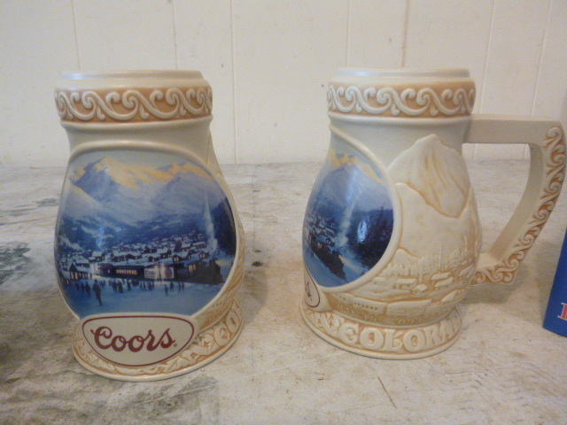 2 Coors 1999 Holiday Steins