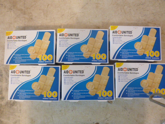 6 Boxes of Aid United Bandages