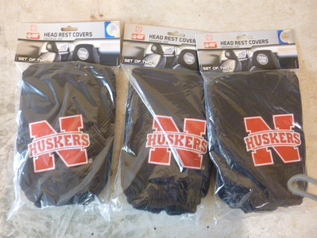 3 Nebraska Huskers Head Rest Covers