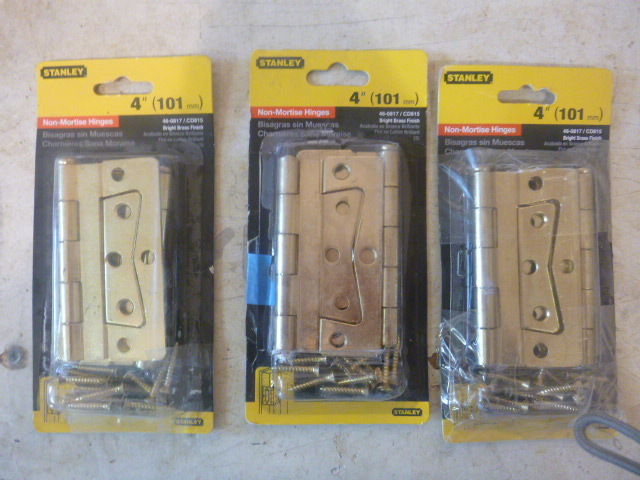 3 Stanley Non-Mortise Hinges