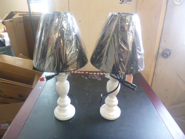 2 NEW White Table Lamps