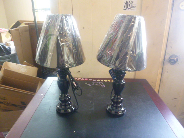 2 NEW Black Table Lamps