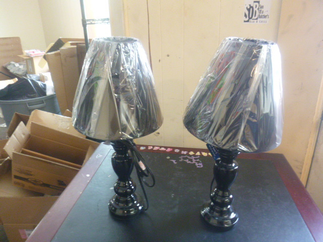 2 NEW Black Table Lamps