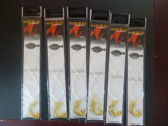 6 Matzuo Fluke Hook Gold Wide Gap Hooks
