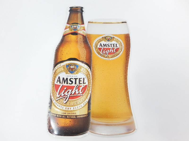 lot 9 image: Imported AMSTEL Light (Low Calorie) Beer Metal Sign