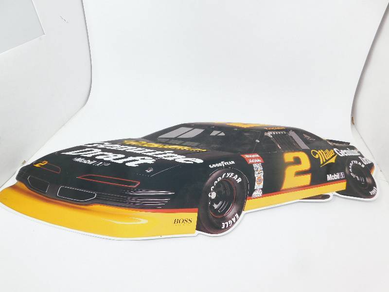 lot 11 image: Miller Genuine Draft (Rusty Wallace) # 2 Race Car Metal Sign