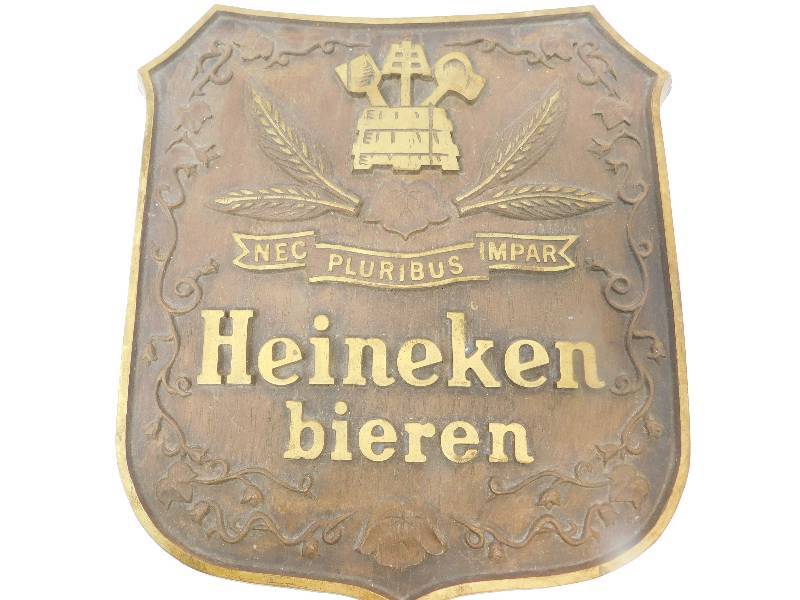 lot 24 image: Heineken Bieren---NEC PLURIBUS IMPAR Sign