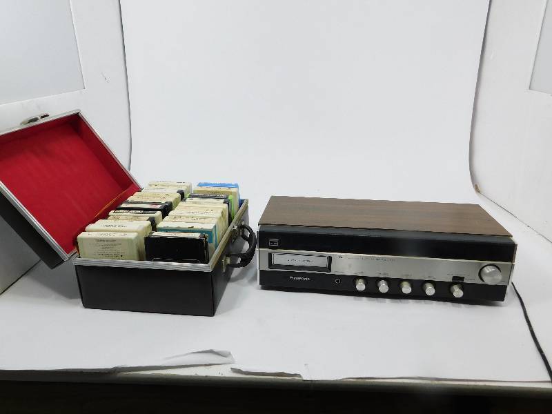 lot 67 image: Panasonic 8-Track Stereo Player With A Case Of 22 Eight Track Stereo Tape Cartridges