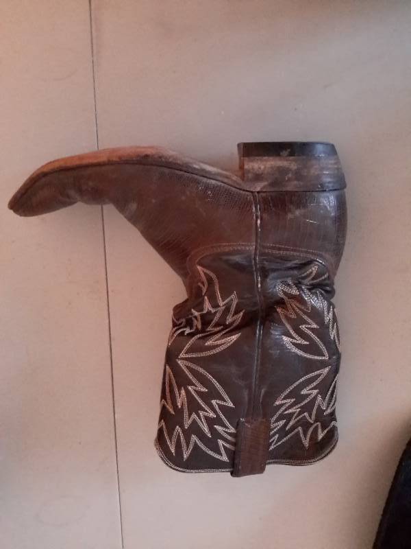 lot 69 image: Justin Cowboy Boots and Camelia Hat