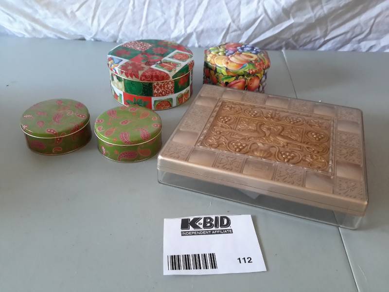 lot 112 image: Smaller Decoative Tins and Box