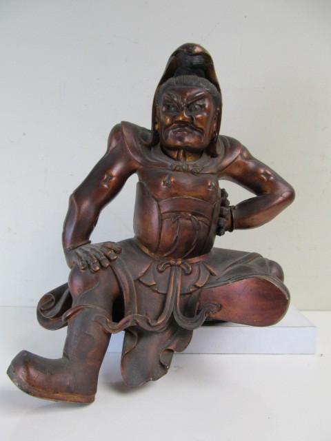 lot 15 image: Antique Carved Wooden Oriental Figure
