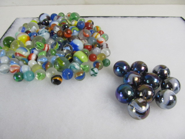lot 43 image: Group of Vintage Marbles wHand Made Shooters
